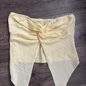 Light Yellow Twist-Front Bandeau Top